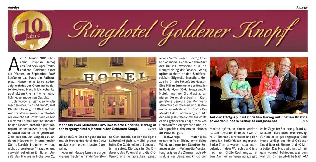 10 jahre ringhotel goldener knopf 1